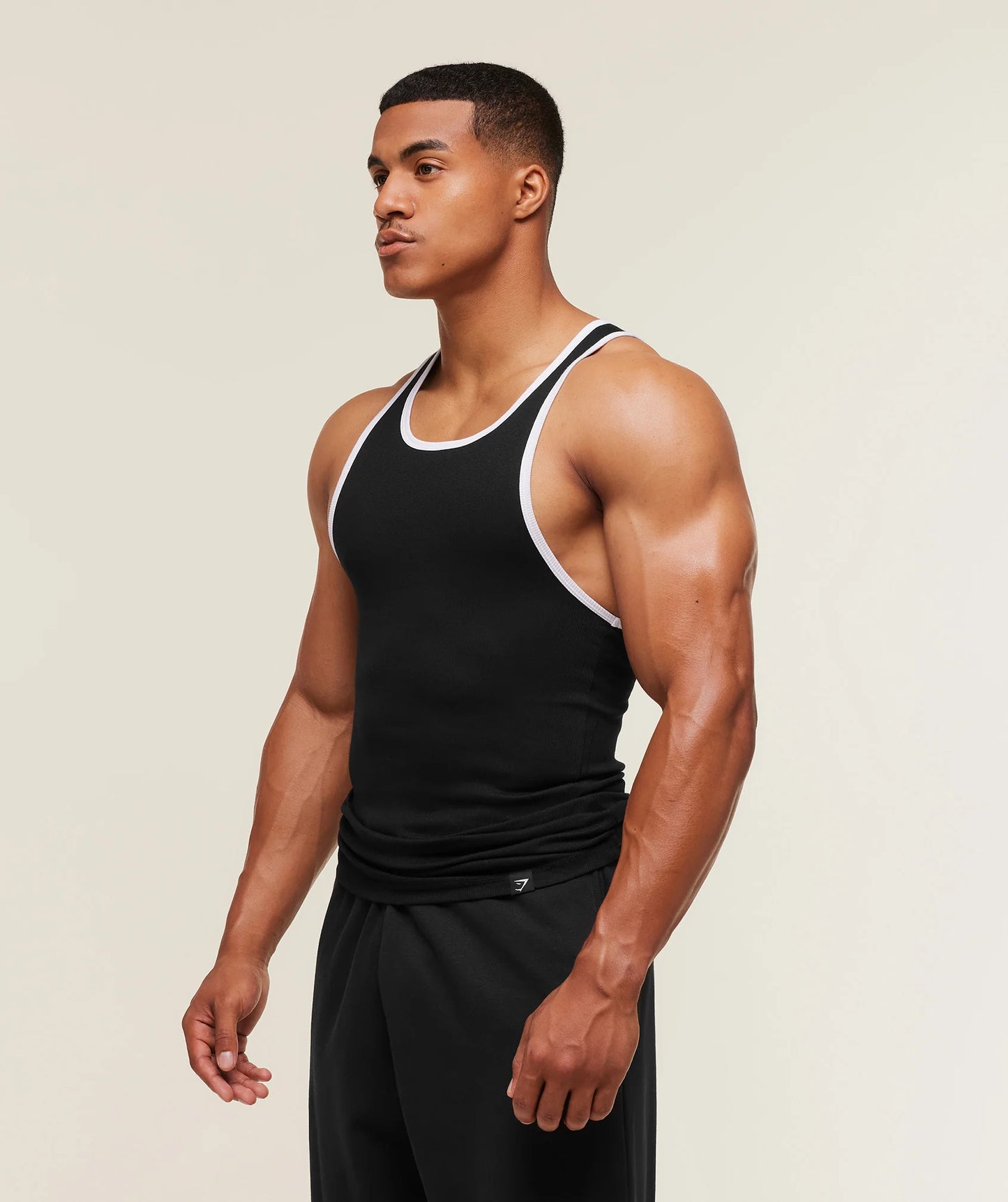 Ribbed Tank 1PK | Black/White