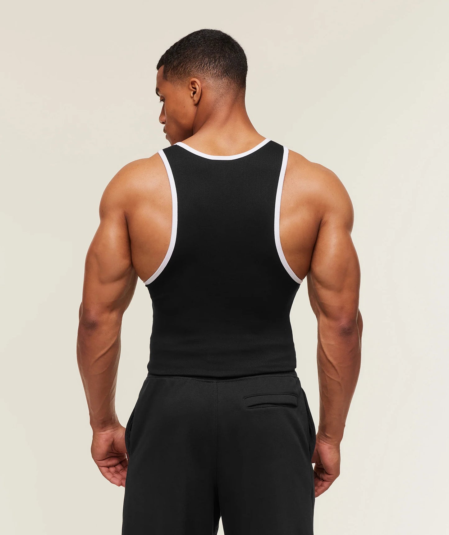 Ribbed Tank 1PK | Black/White