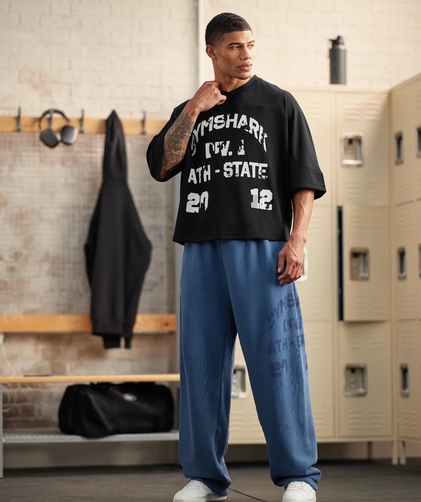 Graphic Mesh Oversized T-Shirt | Black