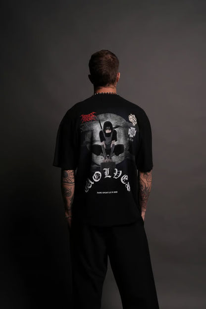 DS - UNDER THE MOON "PREMIUM" OVERSIZED TEE IN BLACK - ÚLTIMAS PIEZA: S